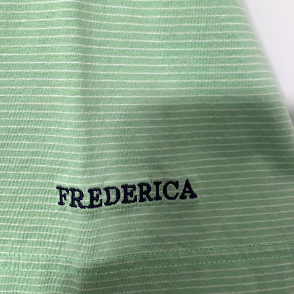 Peter Millar green w white strip polo - large - Picture 3 of 6